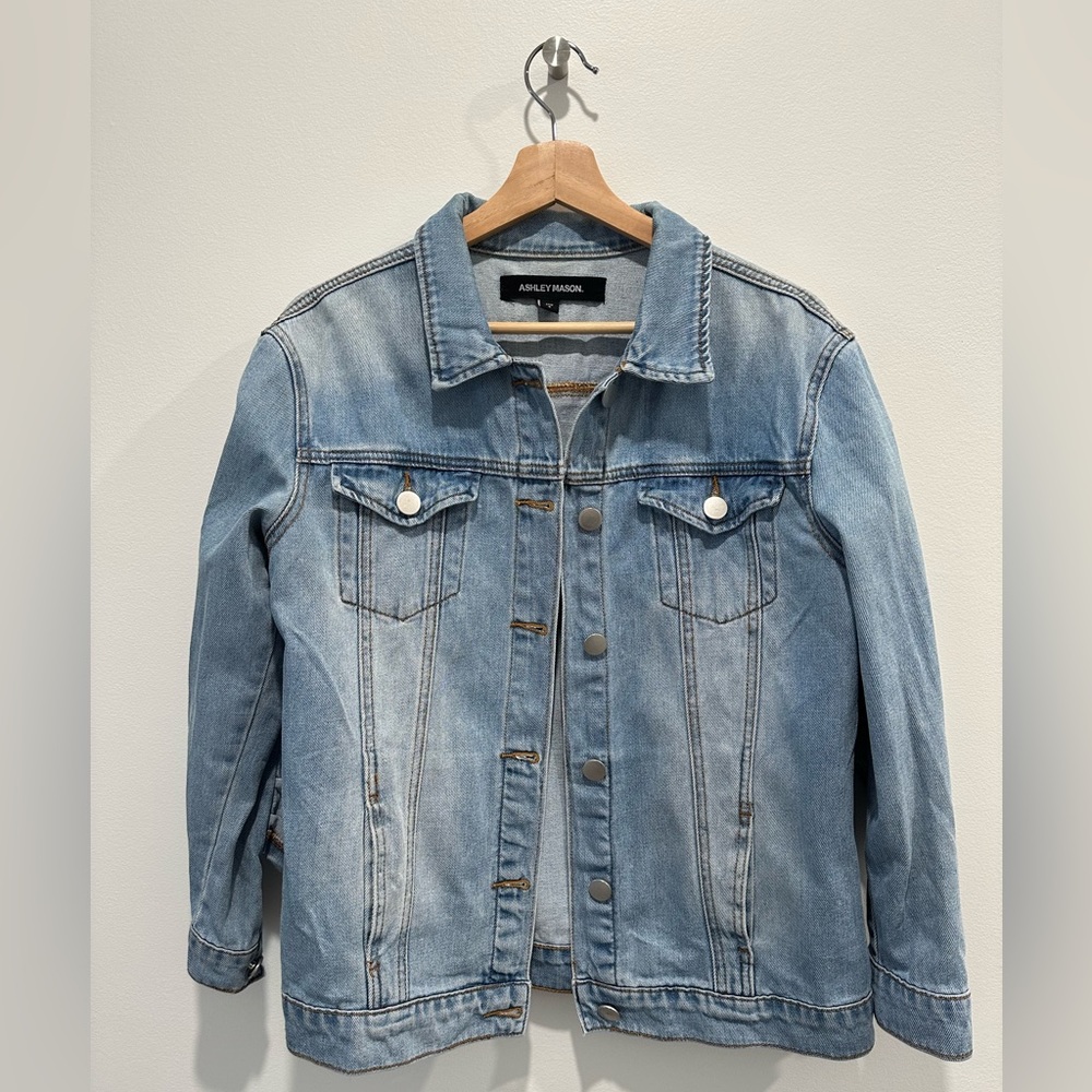 Boho Ruffle Trim Jean Jacket Fits Like a Medium